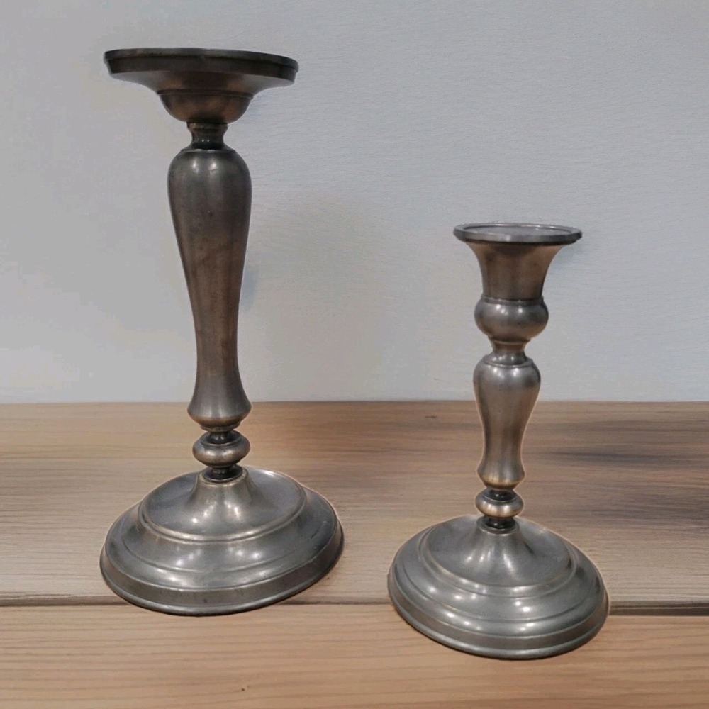 Restoration Hardware Candlesticks‎ Pair 10" Piller Candle 7" Taper Candle